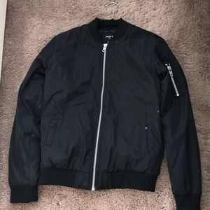 Forever 21 unisex black bomber jacket